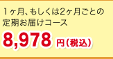 1ヶ月、もしくは2ヶ月ごとの定期お届けコース 8,978円(税込)