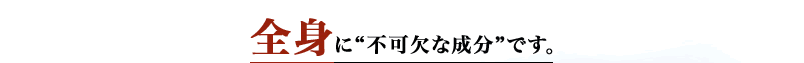 全身に“不可欠な成分”です。