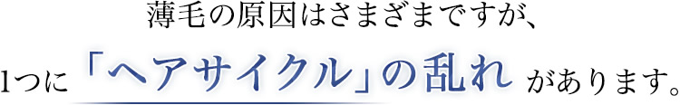 薄毛の原因はさまざまですが、1つに「ヘアサイクル」の乱れがあります。