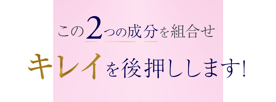 この2つの成分を組合せキレイを後押しします！