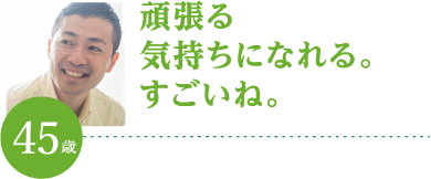 頑張る気持ちになれる。すごいね。
